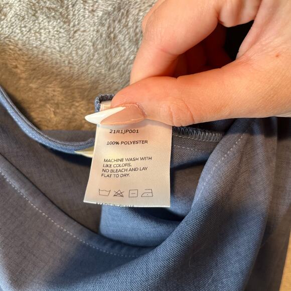 Nap Loungewear Blue Drawstring Relaxed Fit Wide Leg Jumpsuit Size Medium New - Picture 5 of 8